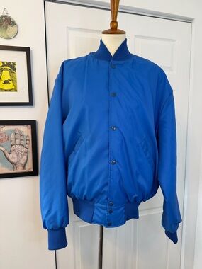 Vintage Men's Blue Bomber Jacket